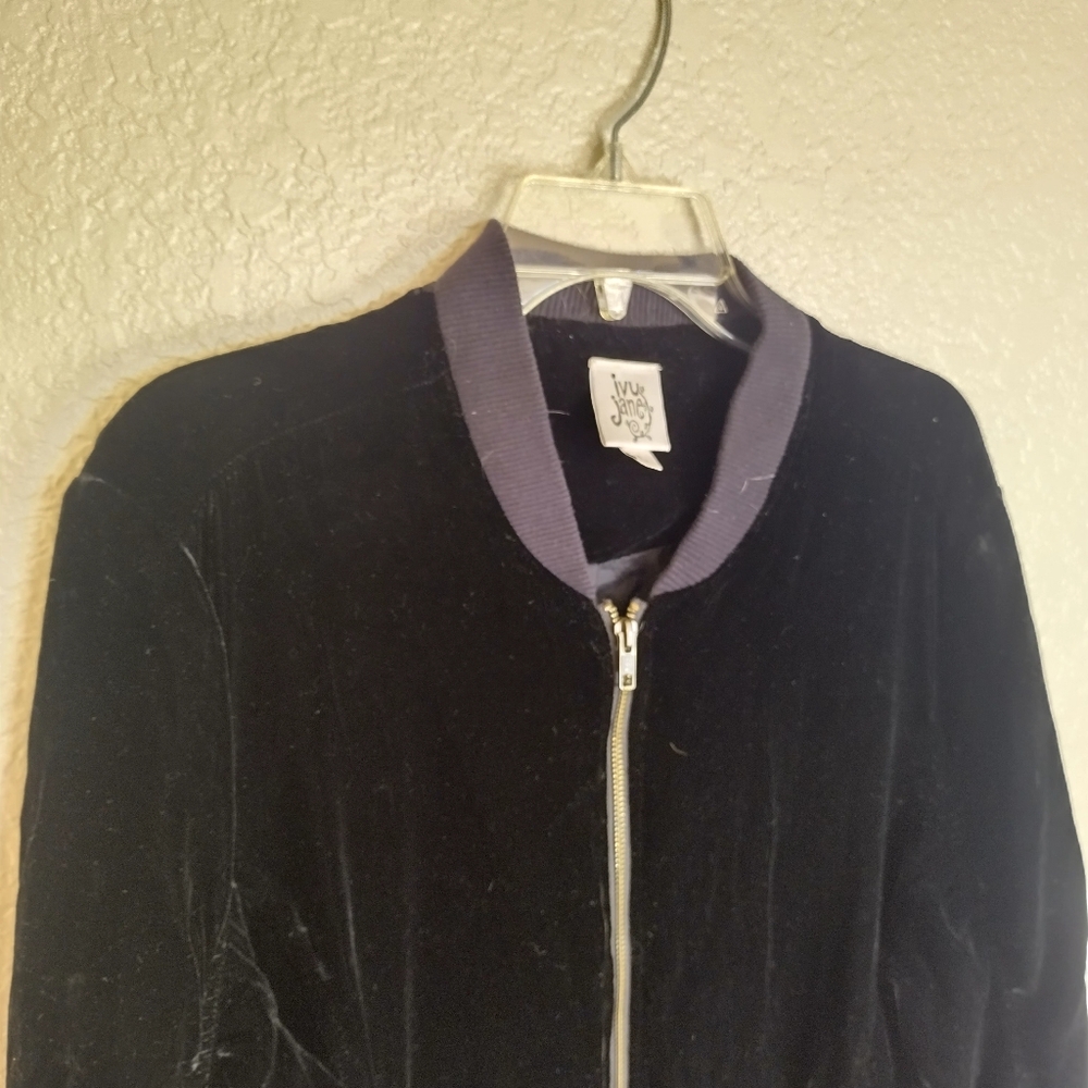 Ivy Jane embroidered velvet bomber jacket sz L - Picture 3 of 7